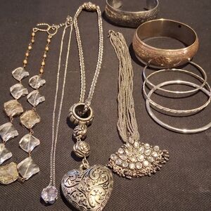 Elegant Silver and Gold Jewelry Set